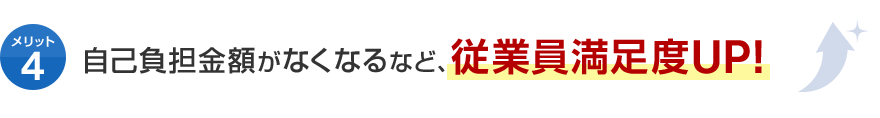 メリット4 自己負担金額がなくなるなど、従業員満足度UP！
