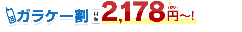 ガラケー割 月額2,728円〜！