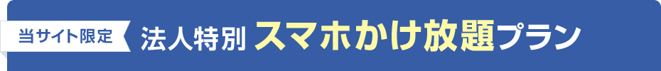 当サイト限定 法人特別 スマホかけ放題プラン