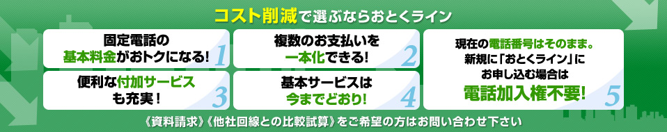 コスト削減で選ぶなら、「おとくライン」